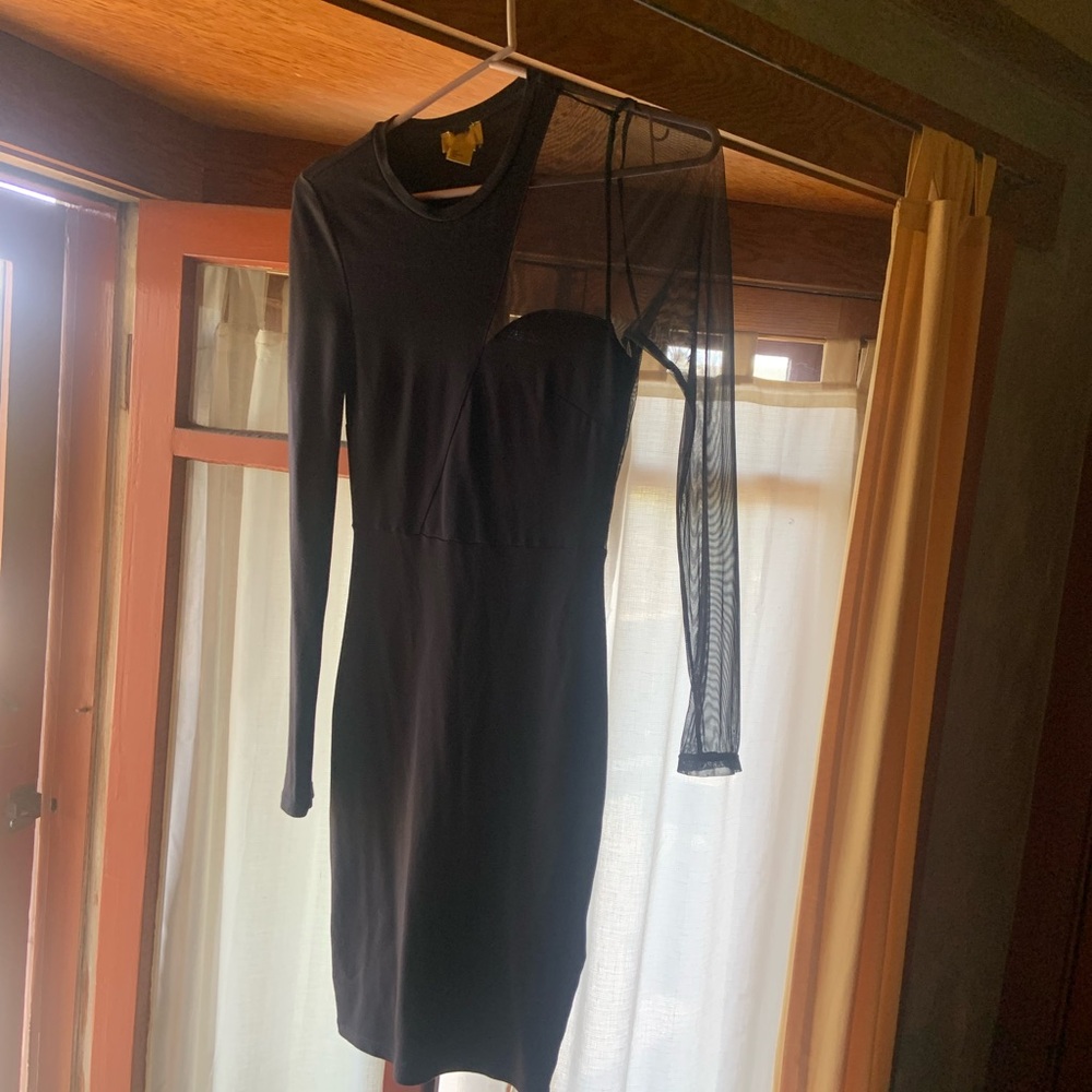 Black Lycra H and M mesh midi. Excellent condition!